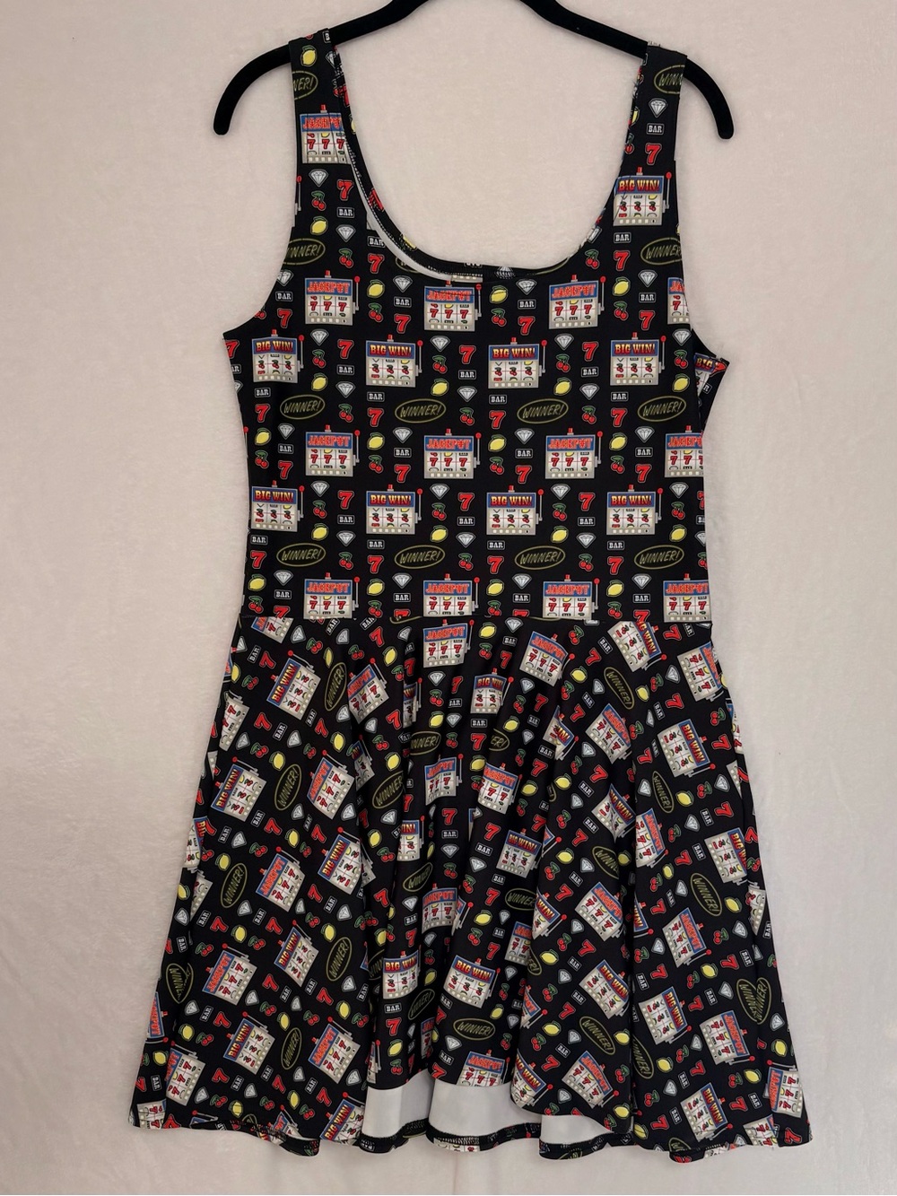 🎲 Firebolt Creations Retro Novelty Print Dress – Size Large